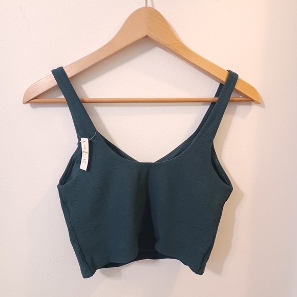 🆕️NWT Offline by Aerie Real Me Low Key Waffle Sports Bra in 'Deep Forest Green' - Picture 13 of 15